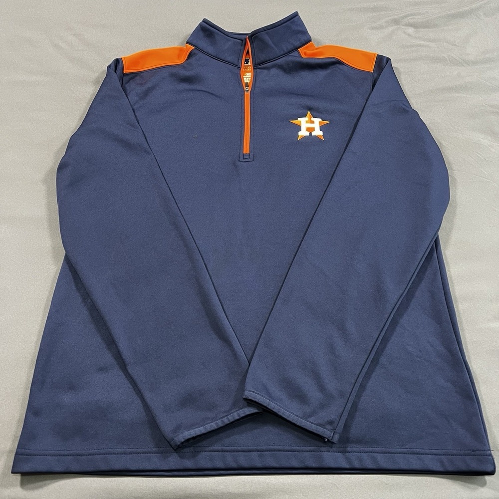 Houston Astros Sweater Mens Medium Pullover MLB Quarter Zip Official Top Jacket